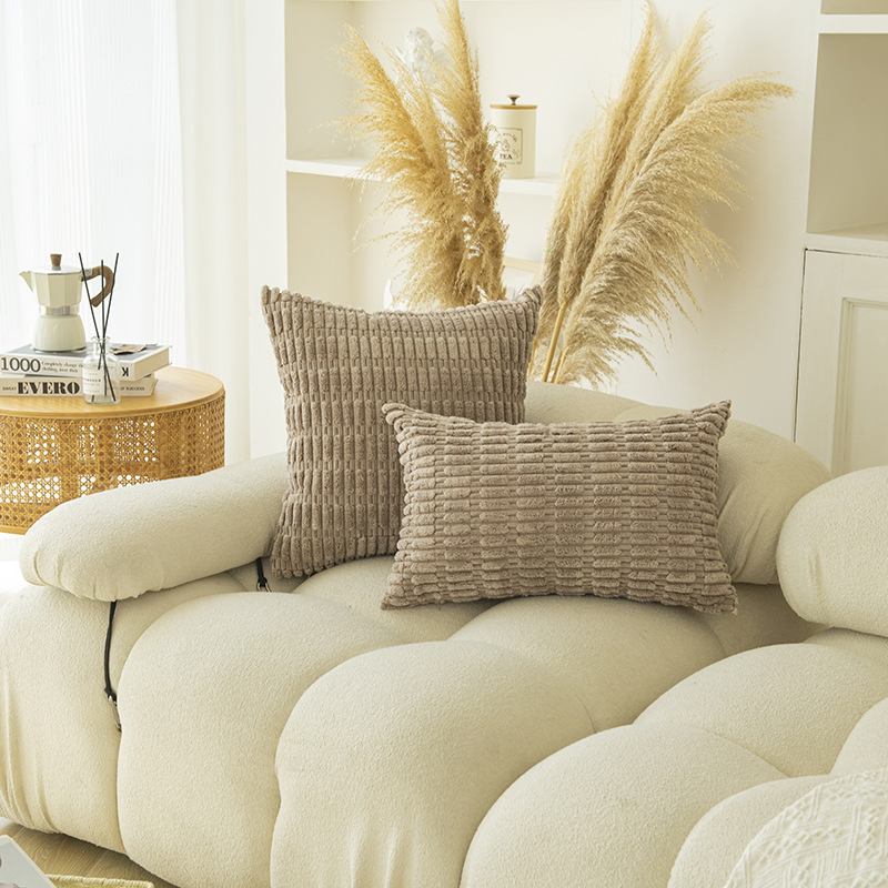 Home Sofa New Corduroy Nordic Solid Color Simple Square Cushion Decoration Pillow Cover