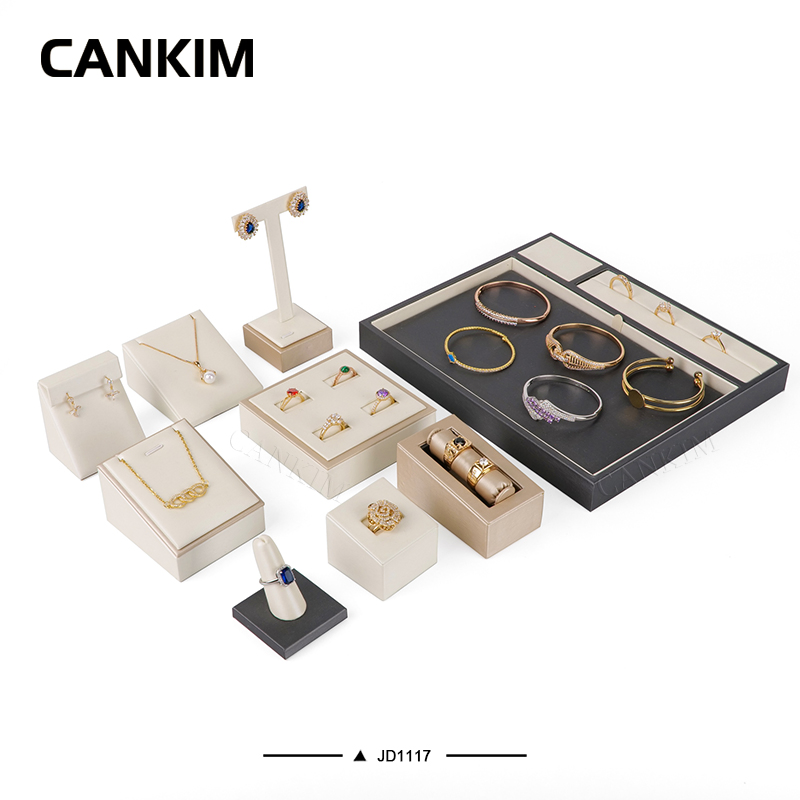 Guangzhou Factory Wholesale Black Jewelry Tray Display Beige Earrings Display Stand Jewelry Jewelry Display Necklace Stand