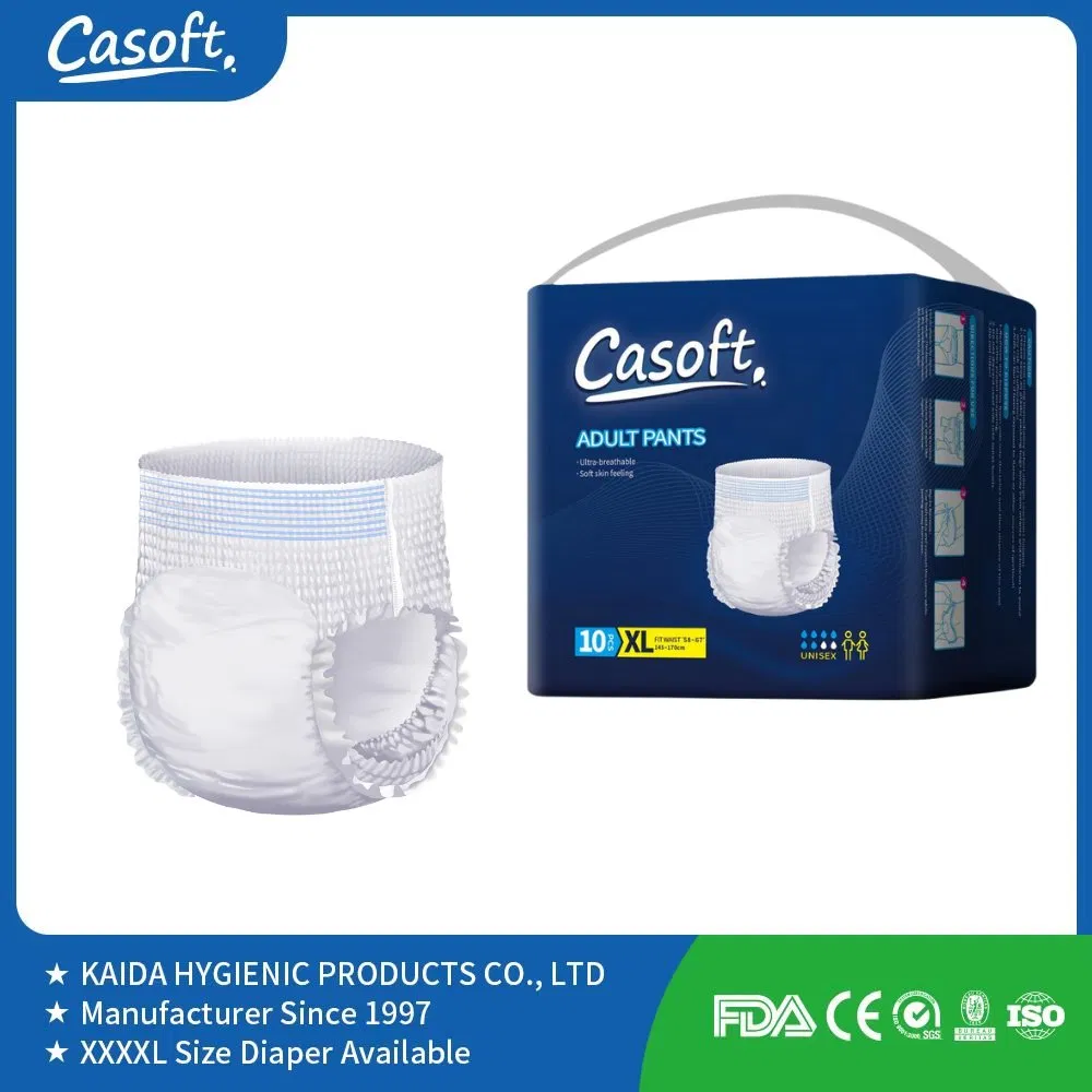 Disposable Cotton Adult Pull up Diaper Pant for Old People Comfortable Surface Quick Dry Unisex Incontinence Pants for Bulk Sale