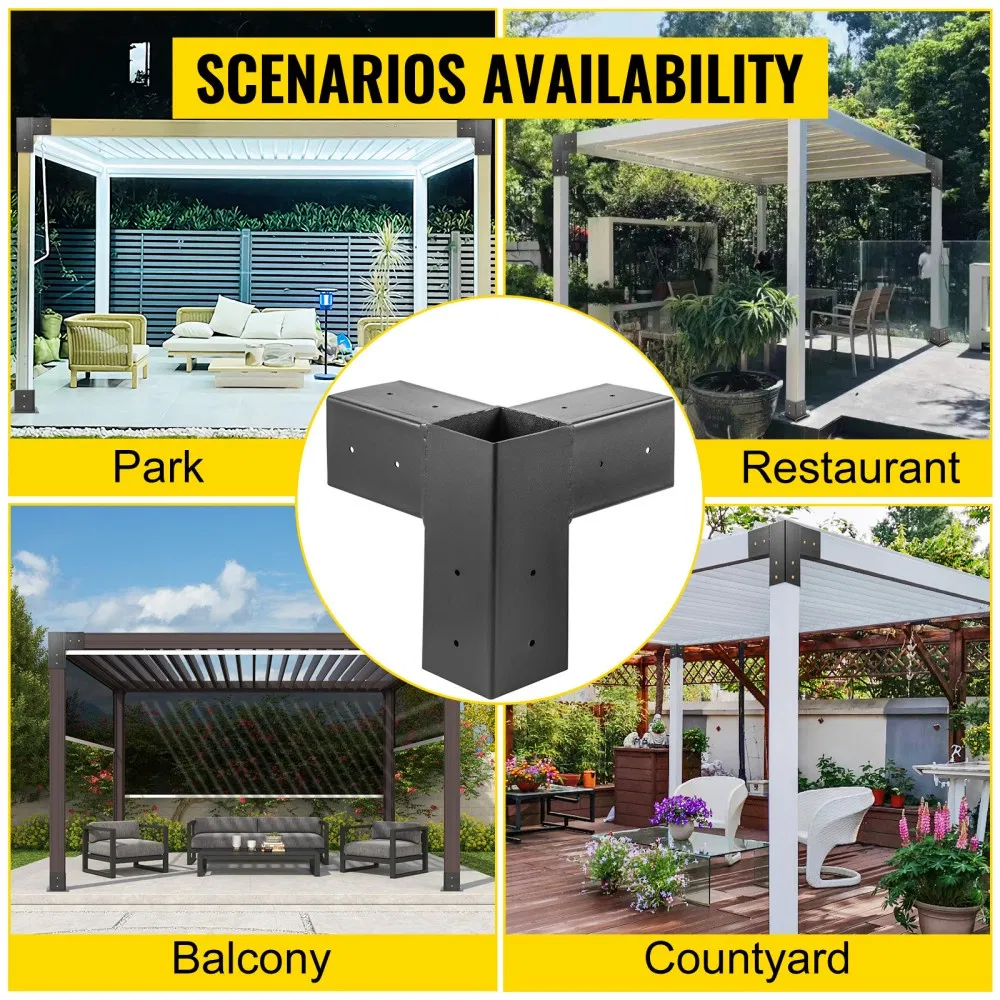 Borhaf Black Powder Coated Conner Angle DIY Gazebo Bracket Kit