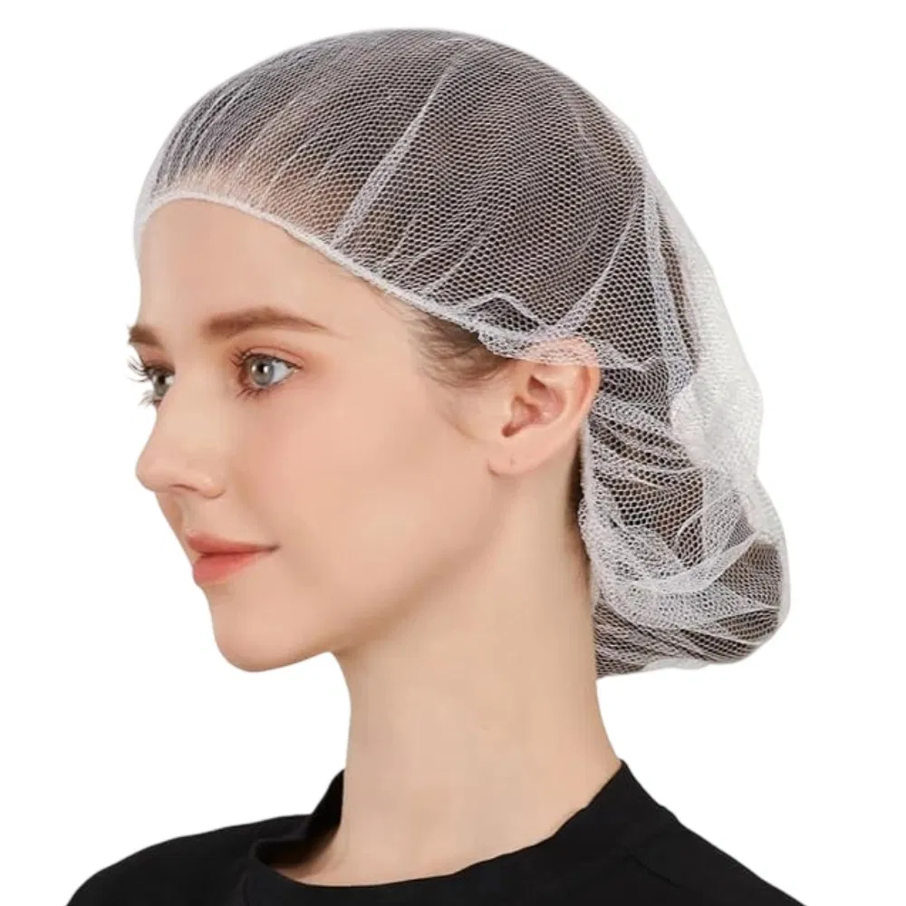 White High Quality Durable Disposable Dust-Proof Nylon Mesh Hairnet Cap