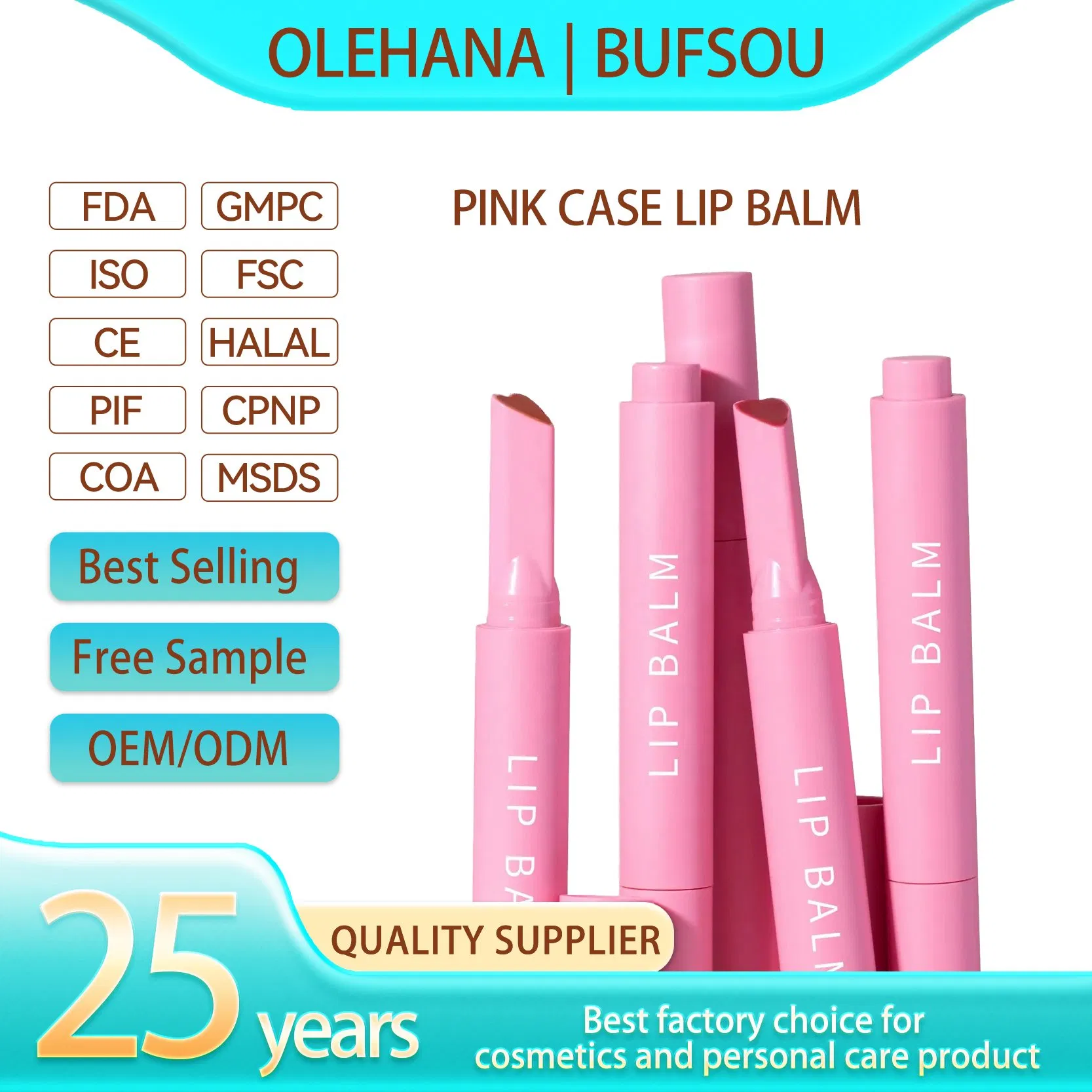 Organic Plumping Vegan Long Lasting Hydrating Lipstick Private Label Tinted Lip Balm
