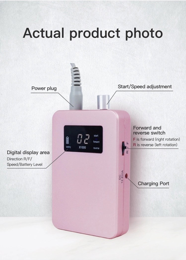 35000rpm Low Noise Professional Manicure Portable E File Electric Nail Drill Machine for Nail Art Gel Salon