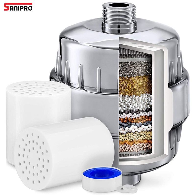 Sanipro Hot Sale 15 20 25-Stage Universal Replaceable Filter Cartridges for Shower Head, Shower Filters