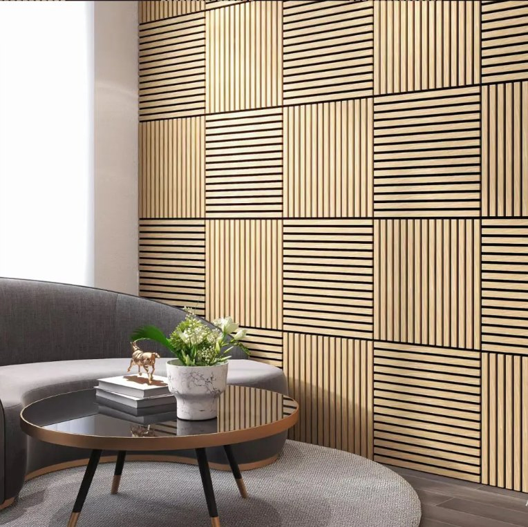 OEM Wood Slat Akupanel Plastic Sound Insulation Diffusion Wall