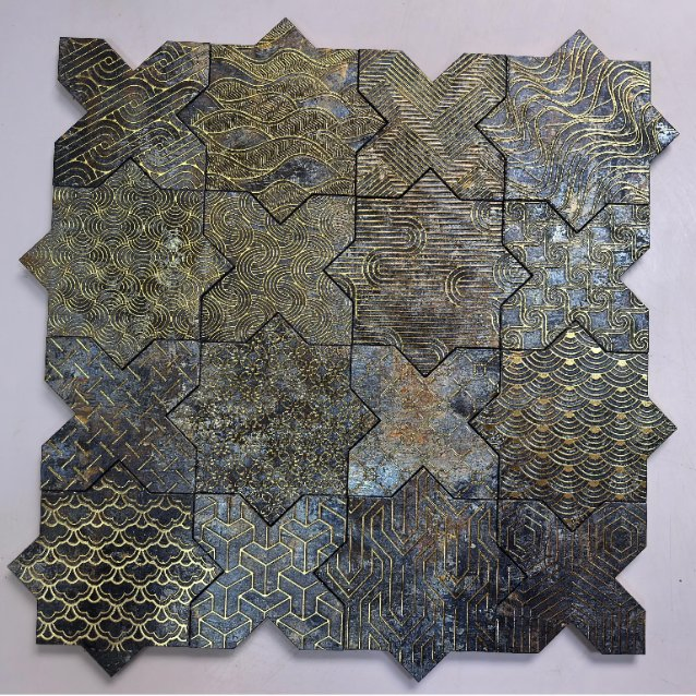 Керамическая мозаика Звезда и Крест для фартука и стен