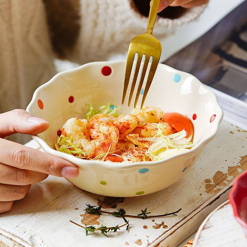 Serving Bowl Party Colorful Dinnerware Ramekins Soup Salad Bowls Round Ceramic Bowls