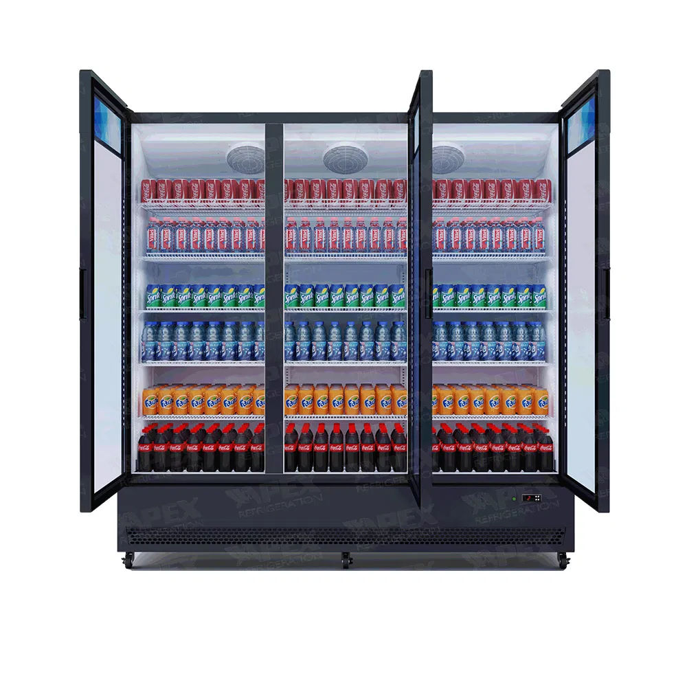 Three Door Upright Display Cooler with Dynamic Cooling