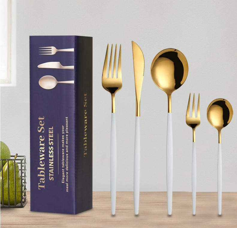 Uniturcky Gold Stainless Steel Eating Utensils Set