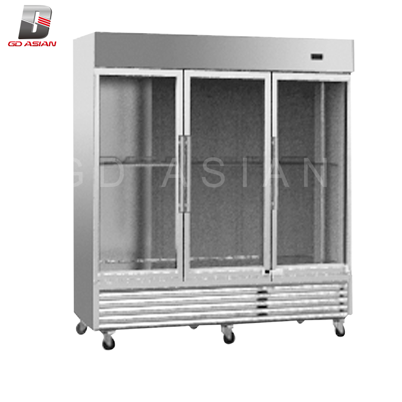 Hinge Glass Door 115V Two Section Reach in Refrigerator Freezer