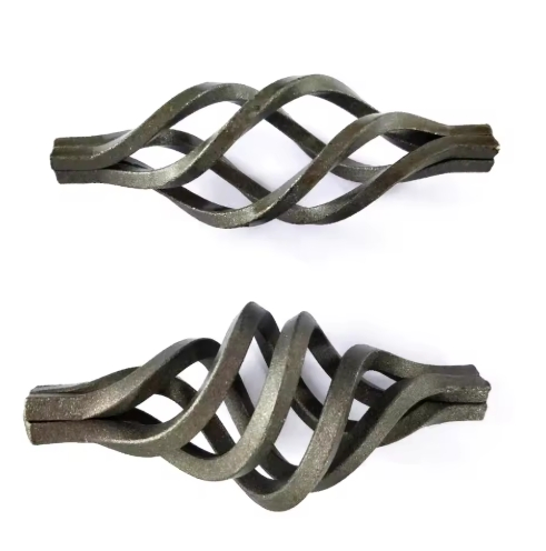 French Wrought Iron Twisted Door Elegant Courtyard Distressed Wall Basket