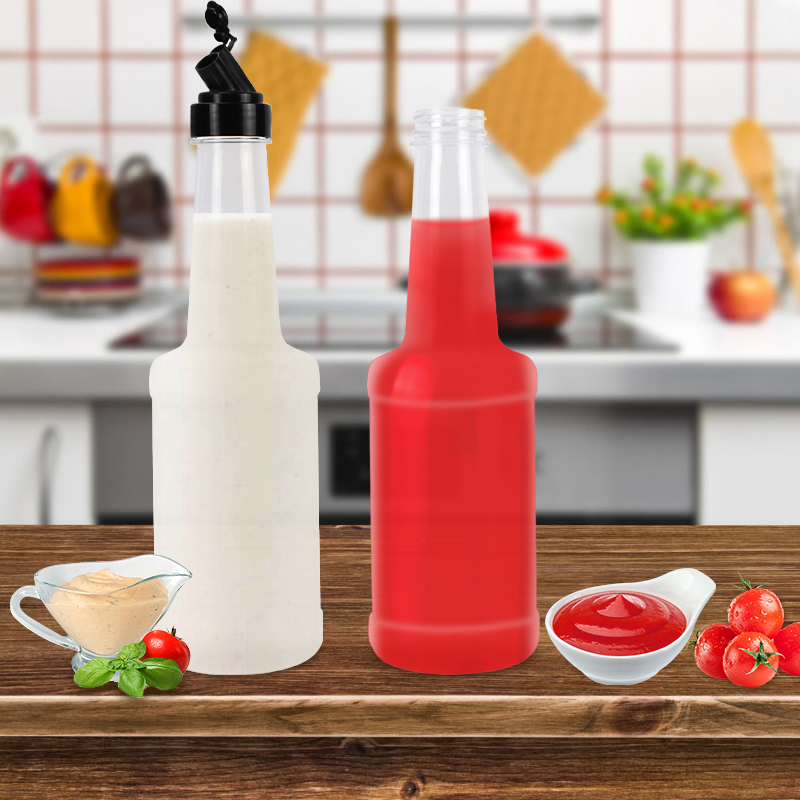 1000ml Five Hole Plastic Ketchup Bottle Sauce Honey Dispenser Container Kitchen Condiment Olive Oil Bottles