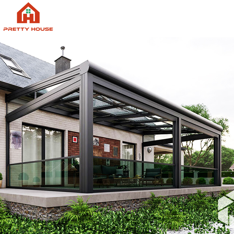 Latest Design Prefab Glass Garden House Sunroom with Aluminum Extrusion Profile Prefab