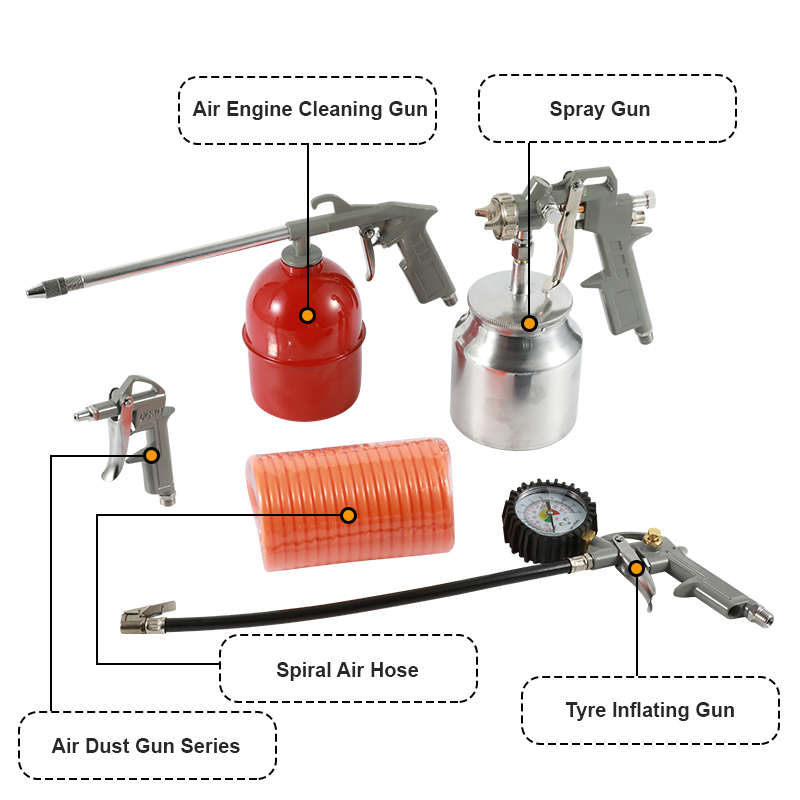 Spray Gun Color Spray Gun Sand Professional Spray Gun Set 5PCS