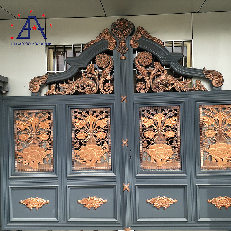 2020 New Wrought Iron Double Single Entry Doors Modern Wrought Iron Garden Gate Factory in China
