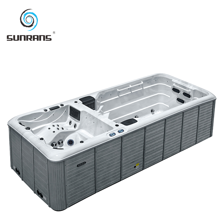 Sunrans Wholesale Coutryard Swimming Pool Dual Zone Balboa Hot Tub 4 Person Used Hydrotherapy Swim SPA Outdoor