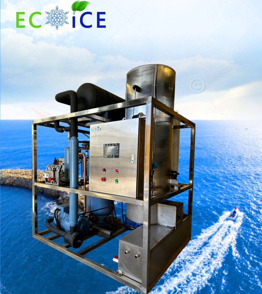 1ton 2ton 3t 5t Stainless Steel Evaporator Edible Cylinder Tube Ice Machine Automatic Tube Ice Maker for Ice Bag Drinks Cooling Food Fishery
