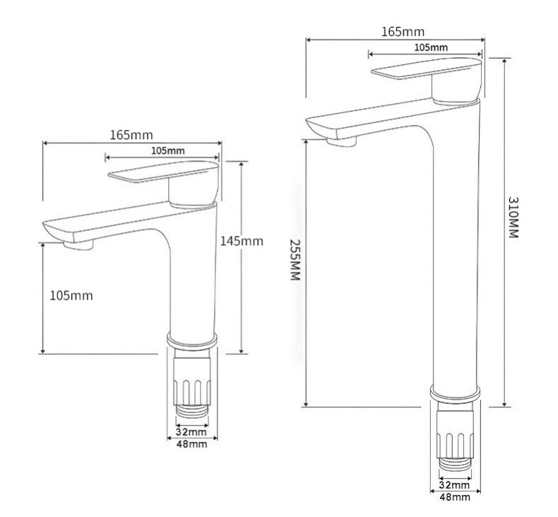 Смеситель для раковины Modern, однорычажный, настенный