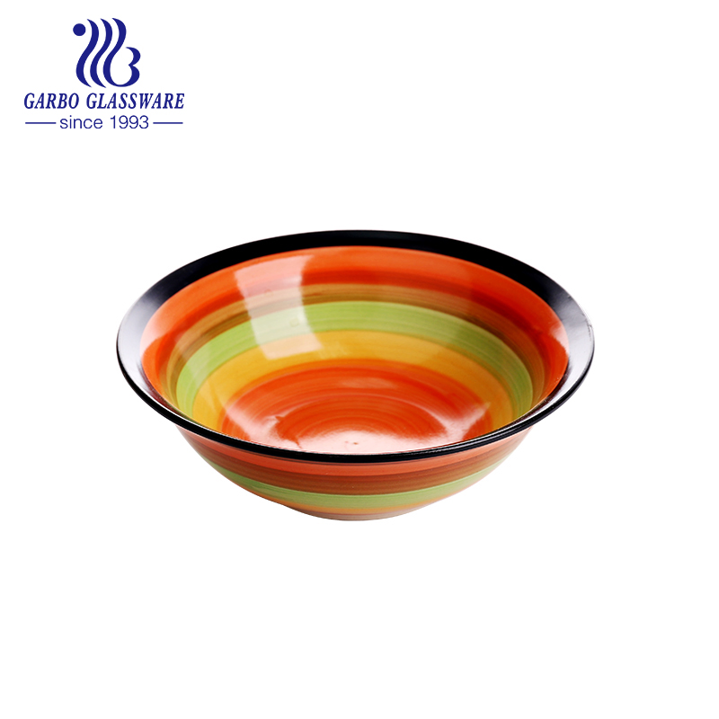 Classical 2200ml Large-Capacity Decal Printing Color Glazed Ceramic Bowl (TC13007305/HCS-673)