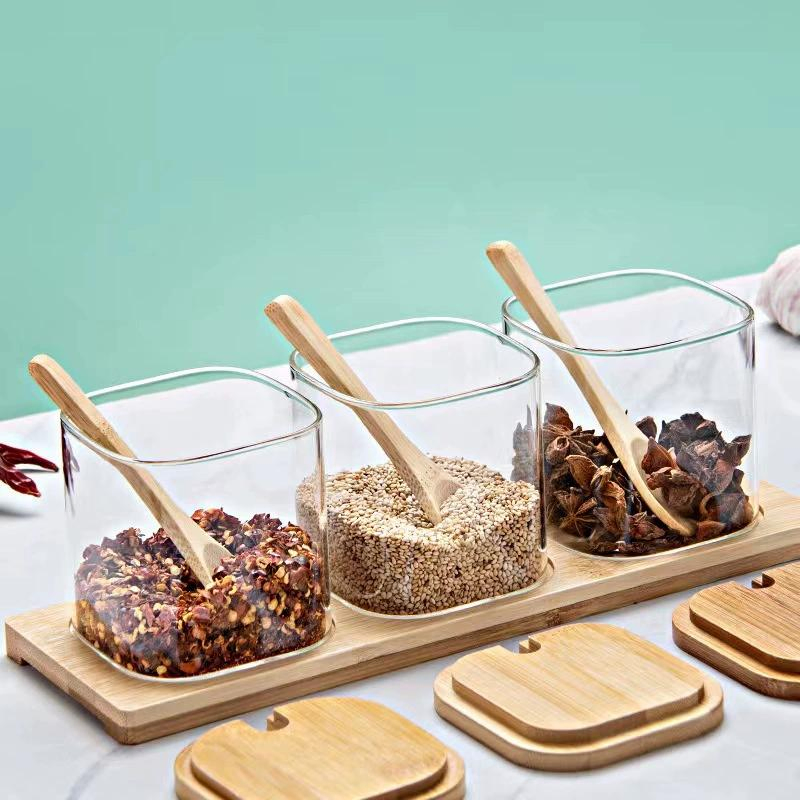 Premium High Borosilicate Glass Spice Jars for Kitchen Use