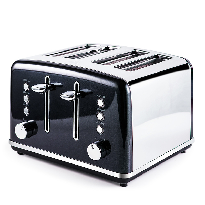 High-Quality 4-Slice Toaster Stainless Steel 6-Speed Home Breakfast Sandwich Maker Toaster