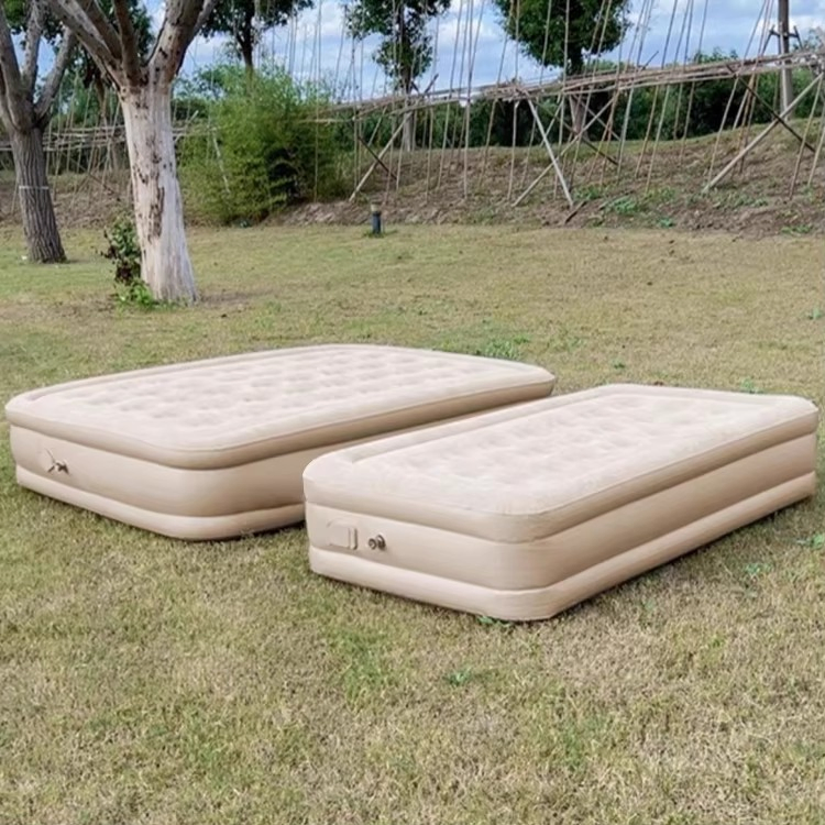 Inflatable Mattress with Pump Rest Outdoor Indoor Beds Folding Cushion Camping Sleeping Mat Pad Air Bed Inflatable Mattress