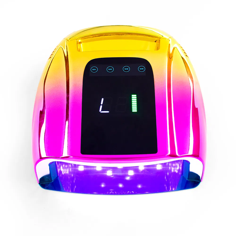 Gradient Gold PRO Cure Nail Dryer Cordless Rechargeable 96W LED UV Nail Lamp with Private Label for Nail Salon SPA