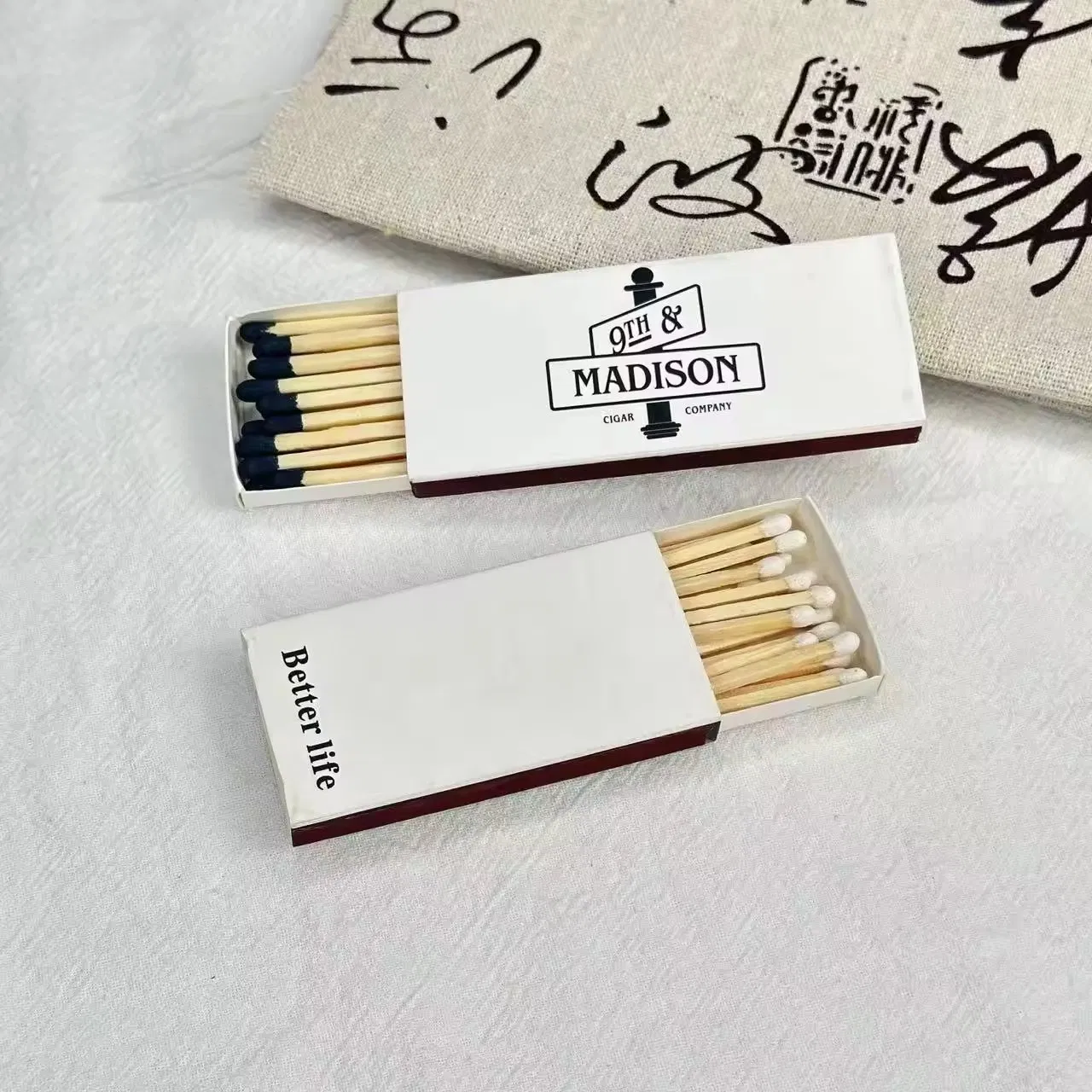 Premium Fragrance Candle Customized Boxed Long Match Cigarette Cigar Match Factory Direct Sales Cheap Customized Match