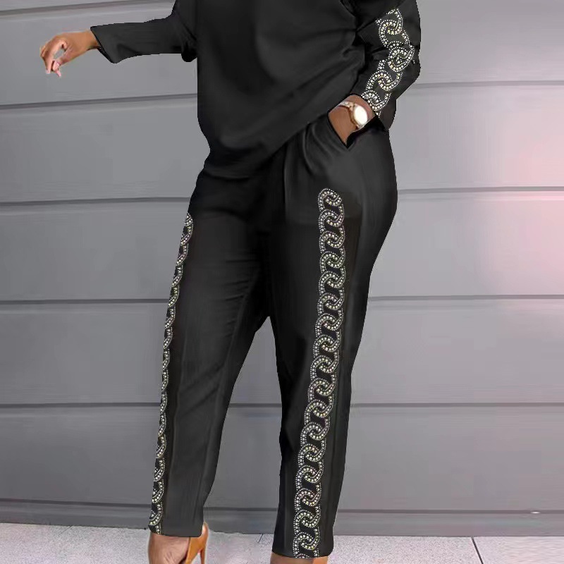 Костюм женский повседневный с принтом больших размеров 2 предмета