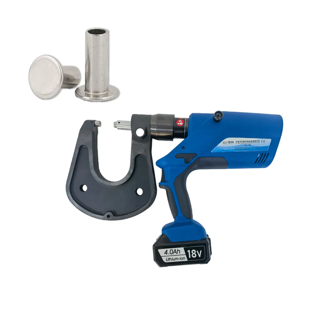 Cordless Electric Rivet Gun for Riveting Recliners and Baby Carriages with Half-Core Rivets