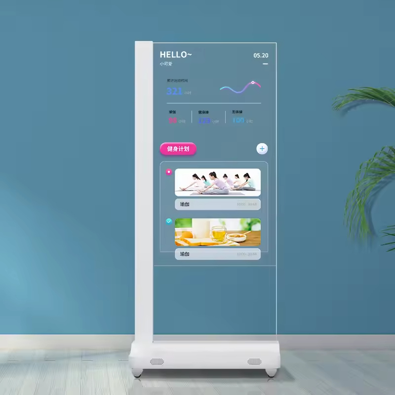 Customized Advertising Equipment 55-Inch OLED Transparent Digital Signage Floor-to-Ceiling Video OLED Display Kiosk