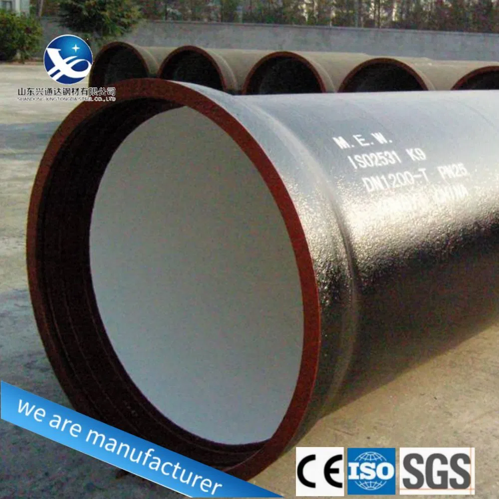 DN80 DN100 DN150 DN250 DN300 DN400 DN800 Ductile Iron Pipe for Drainage System