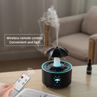 Raindrop Essential Oil Diffuser Umbrella Ultrasonic Humidifier Desktop Remote Control Air Scent Machine