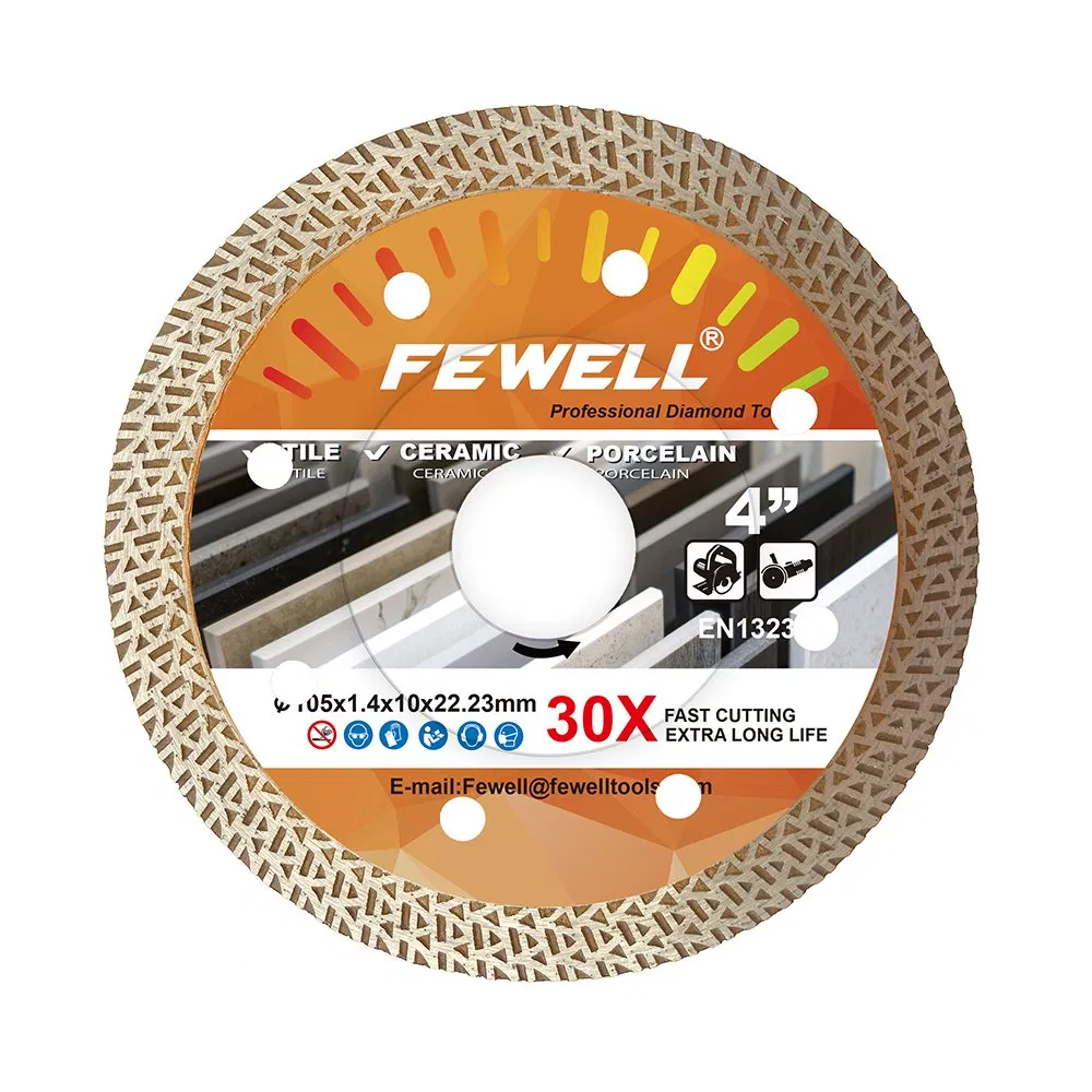 Hot Press 4" 105*1.4*10*22.23mm Super Ultra Thin Turbo Diamond Disc Saw Blade for Cutting Ceramic Tile Porcelain