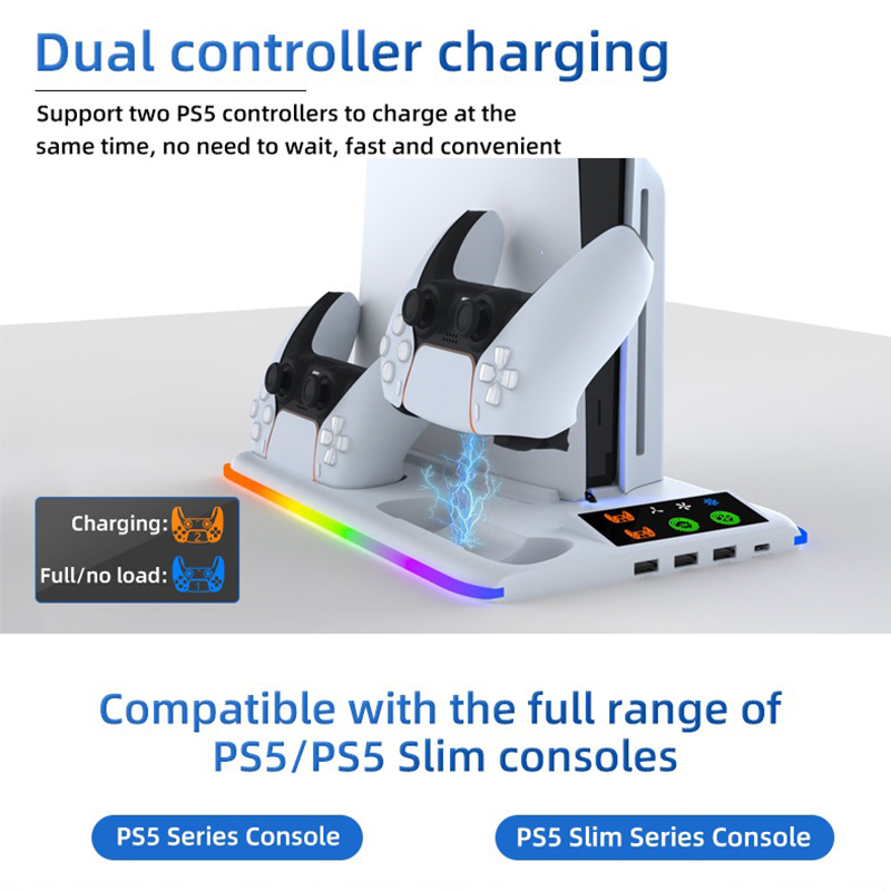 Зарядная станция с RGB-подсветкой и охлаждением для PS5