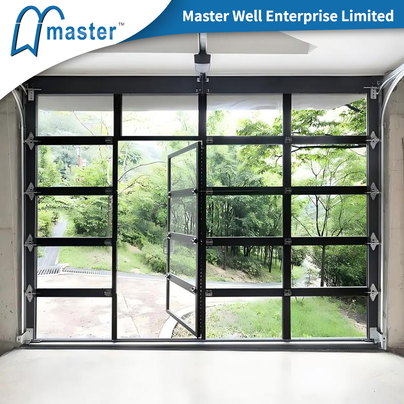 Master Well 10 X 12 Fiberglass Door Imodern Clear Glass Garage Door with Pedestrian Door
