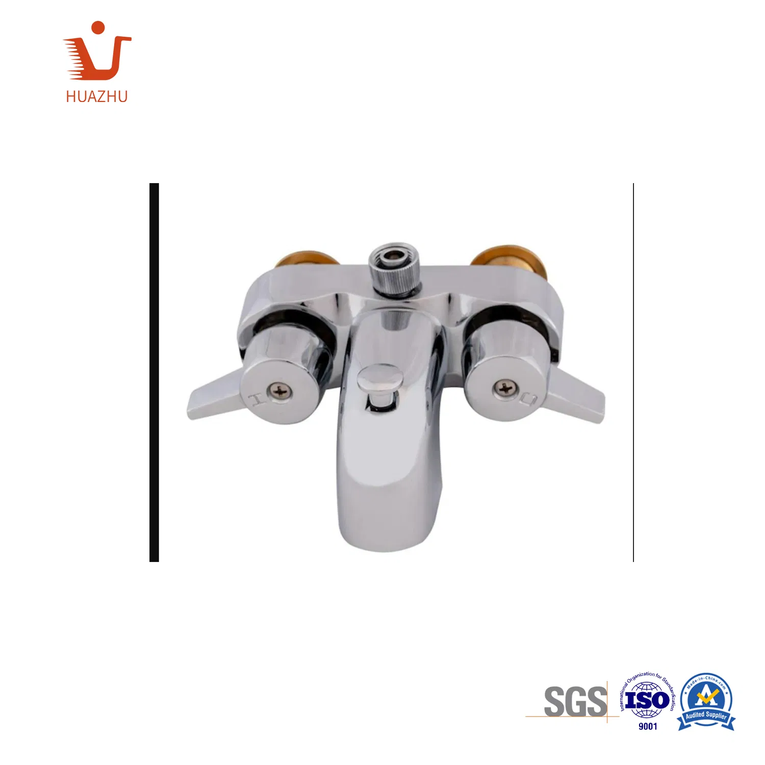 Душевой переключатель с двумя ручками, хром