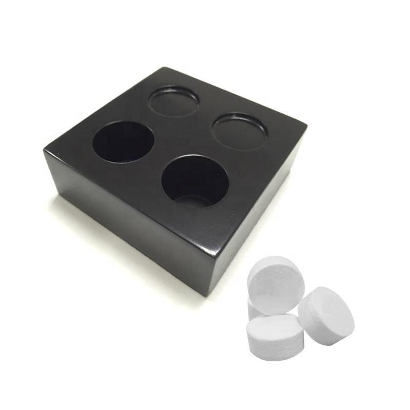 Durable Black Resin Compressed Towels Tray with 4 Holes