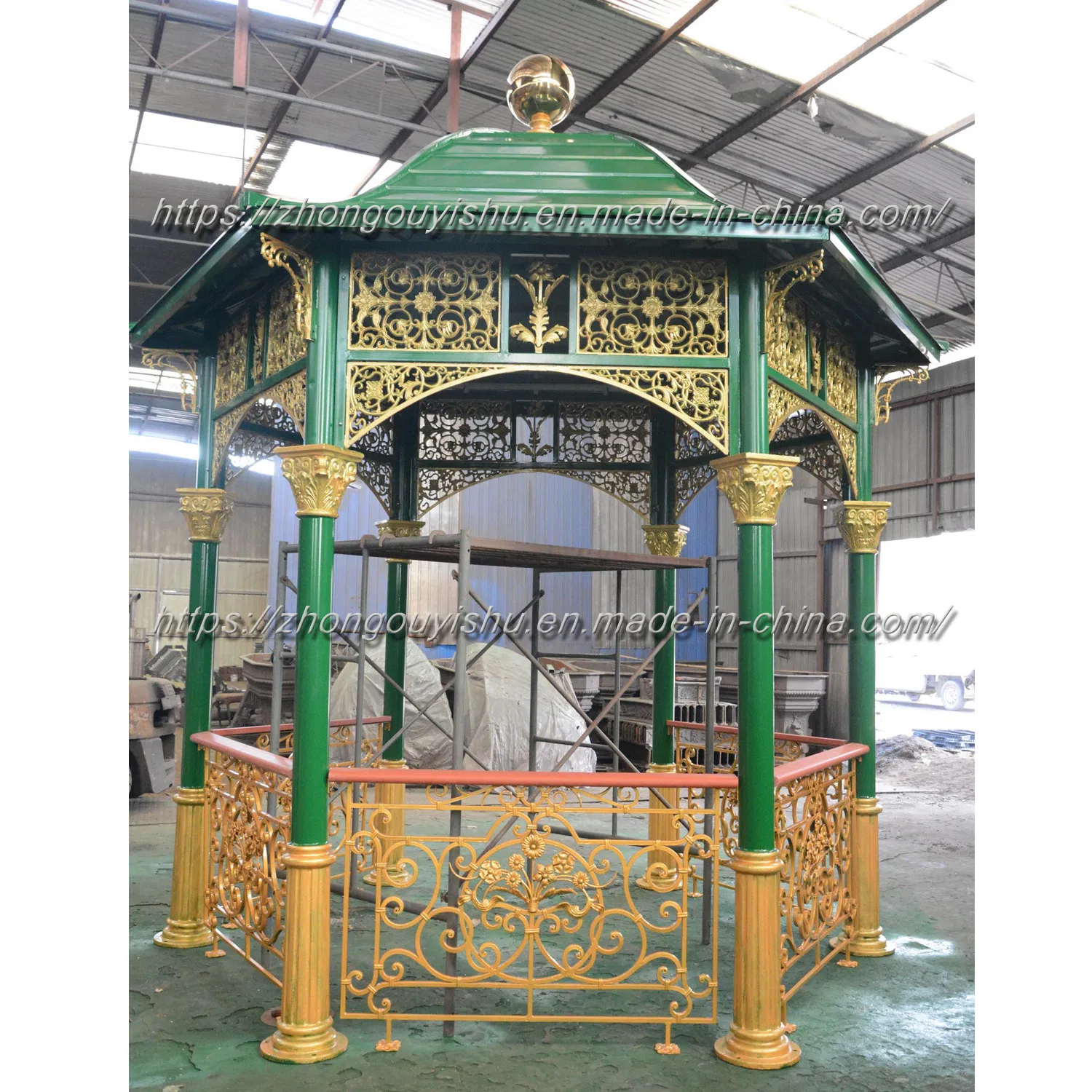 Hexagonal Cast Iron Gazebo - Classic Design and Durable Construction