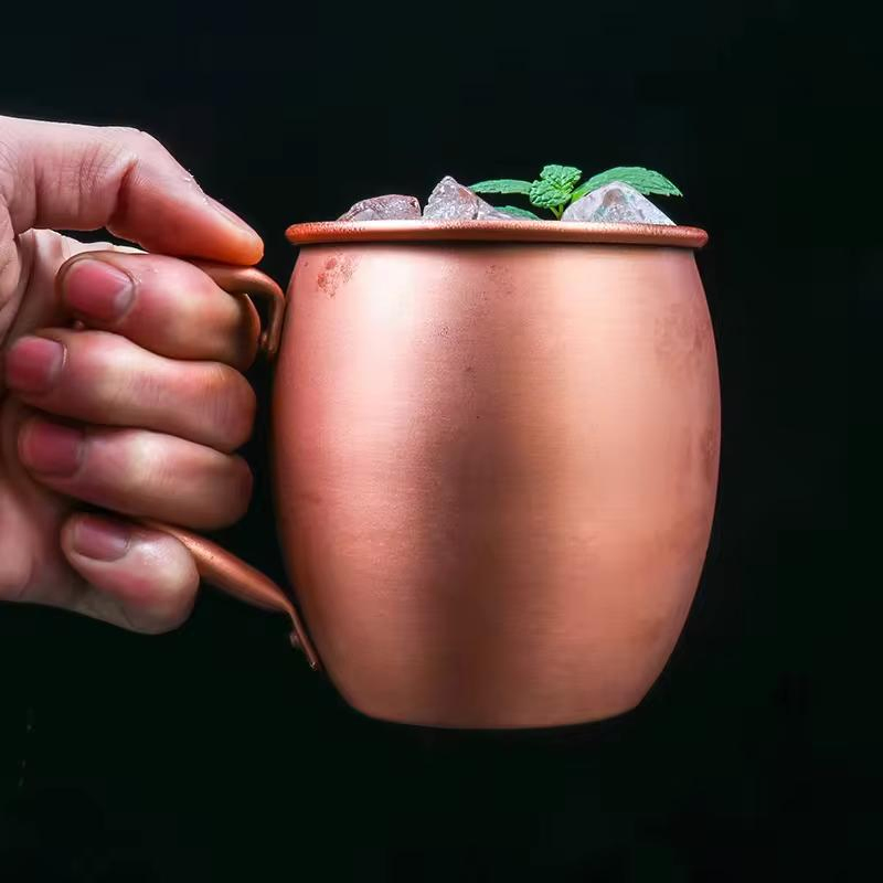 Custom Copper Beer Mug Rose Gold Handcrafted Stainless Steel Moscow Mule Mug for Wine Beer Cold Drink