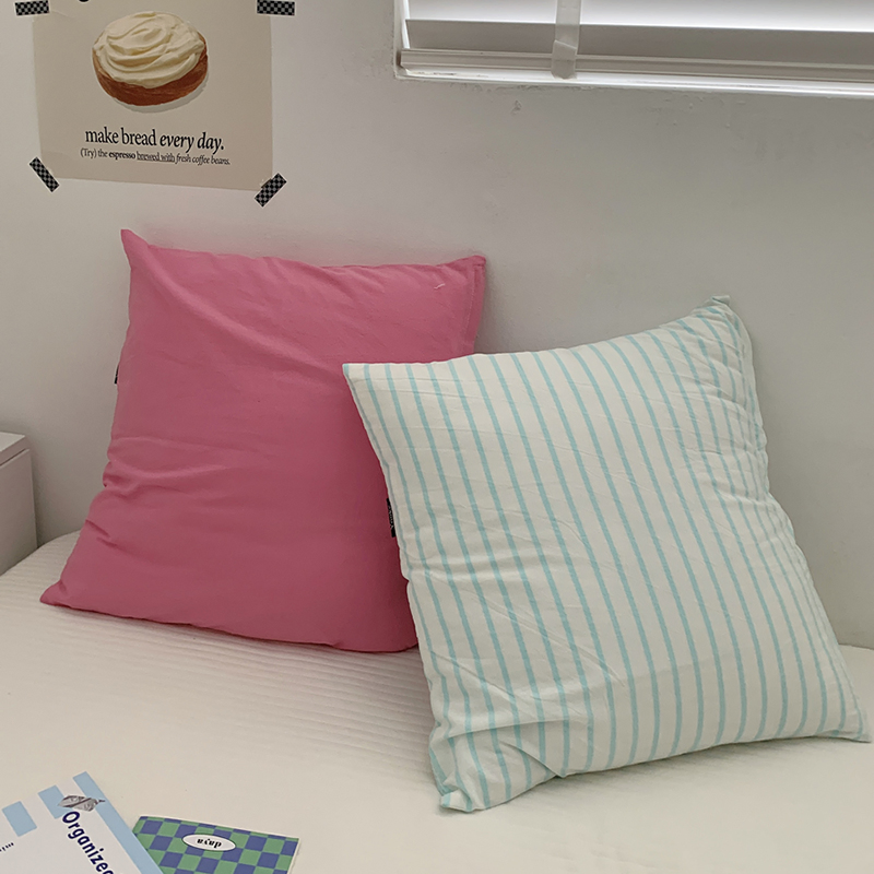 Factory 50 X 50 Cm Woven Washed Cotton Stripe Pillowcases