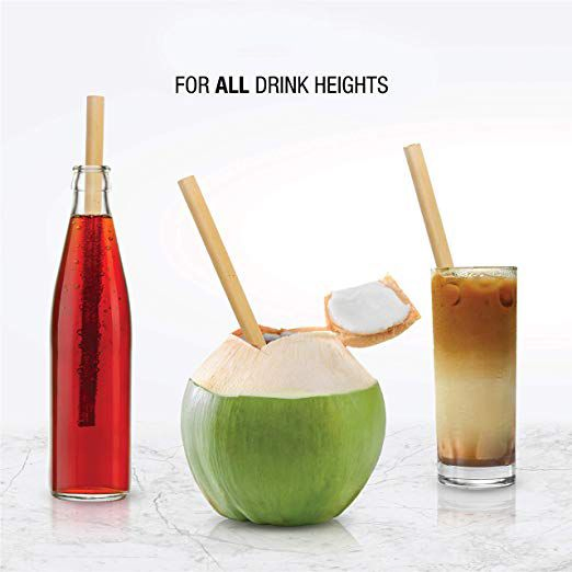 Yellow Bambu Straws Custom Logo Laser Engraved