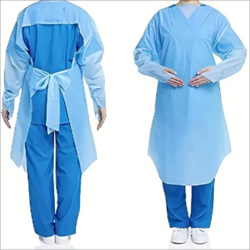 Disposable CPE Gowns Thumb Loop Disposable CPE PE Visiting Gown Plastic Apron