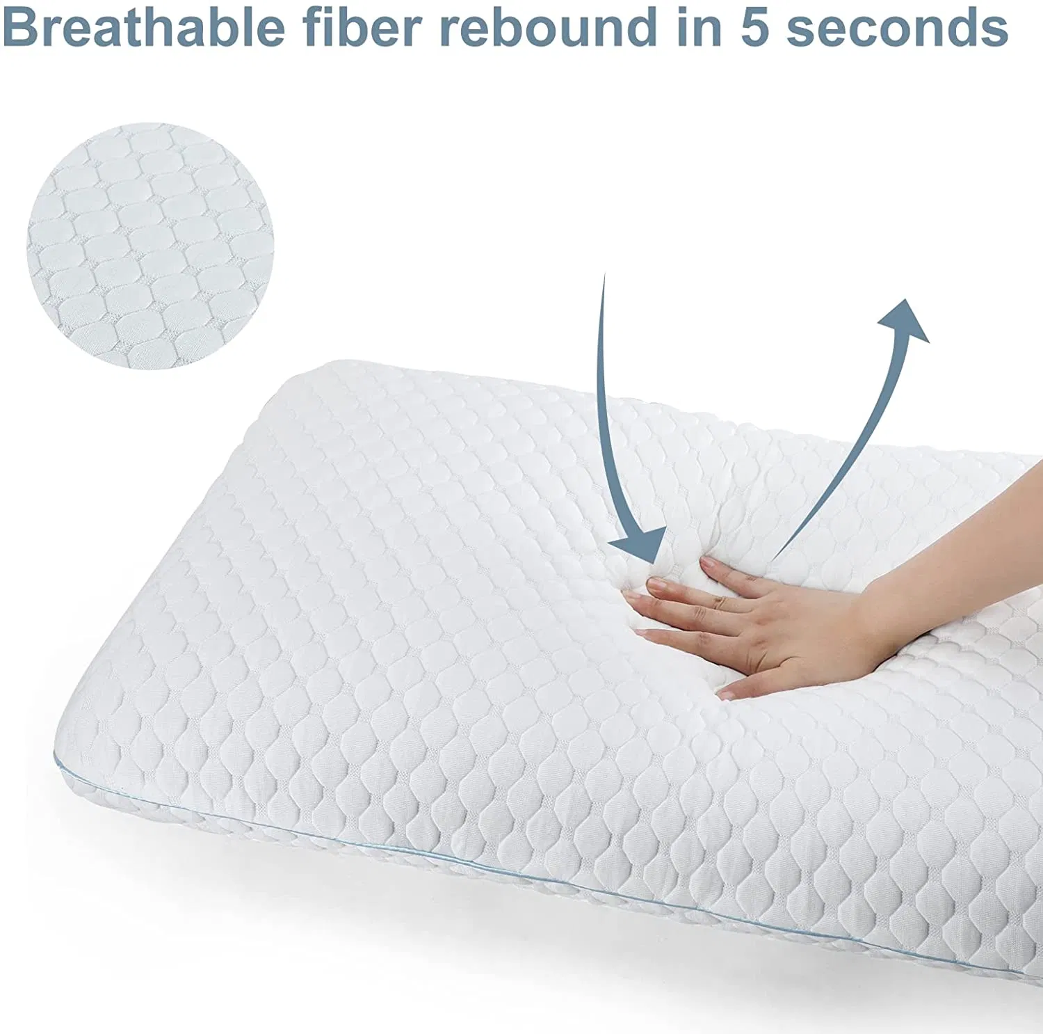 Soothing and Cooling Mattress Topper Ventilated Design Soft Flocking Pillow