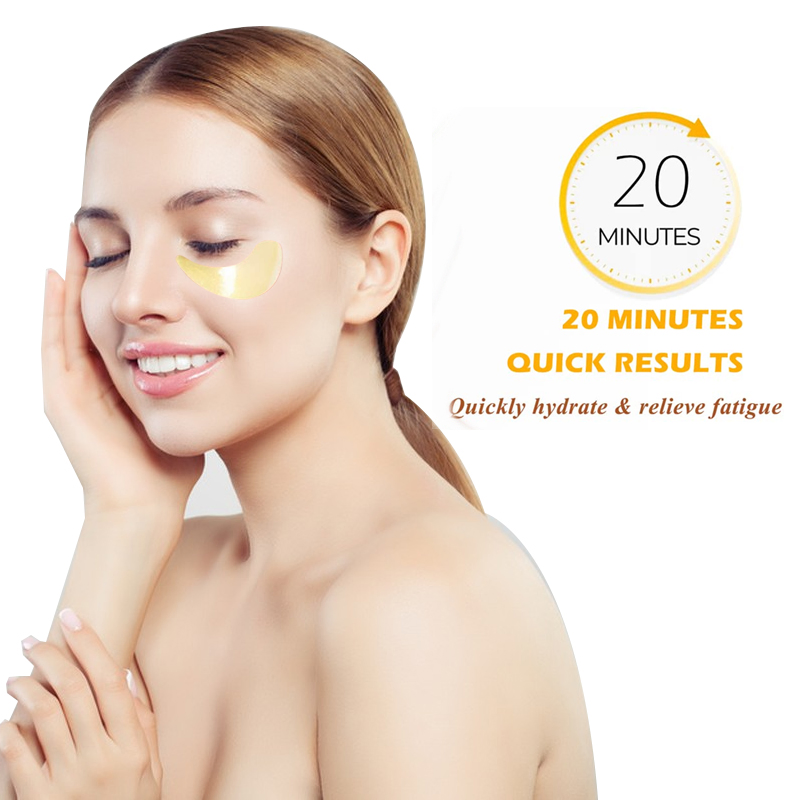 Wholesale Custom Crystal Eye Mask Deep Hydration 24K Gold Collagen Gel Eye Pads Reducing Dark Circles Hydroge Under Eye Patch