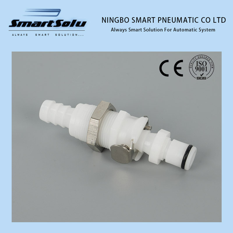 Pmcd2301 2302 2303 2304 Hose Barb Panel Mount Bulkhead Valved Threaded Female Quick Disconnect Coupling for CPC Plastic Connector