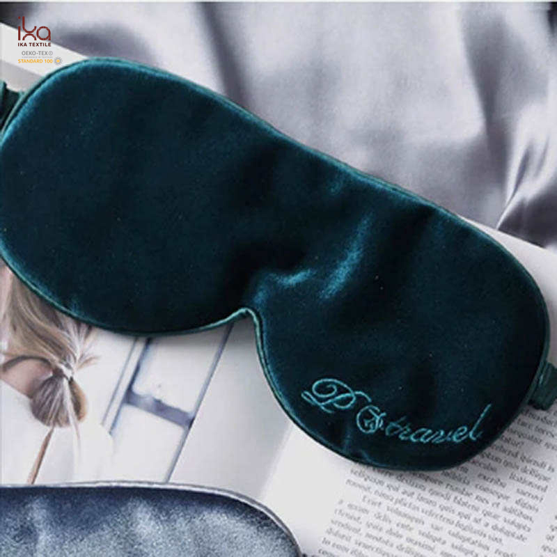 Fashion Velvet Gift Pink Purple Gold Blue Black Red Plain Travel Sleep Wholesale Silk Eye Mask with Label