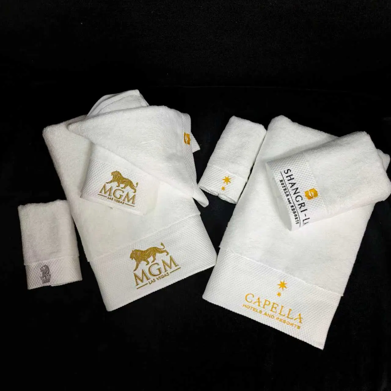 Custom Hotel Five Star Quality Linen Bath 100% Cotton Face Hand Towel