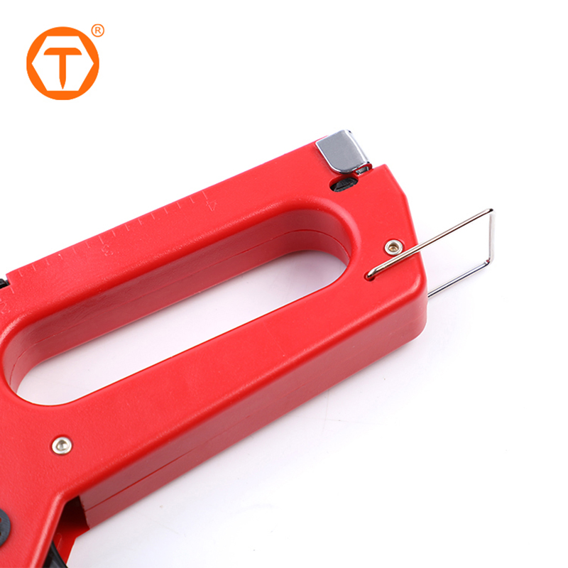 Professional 4-8mm Manual Staple Gun Plastic Staples with Metric-Imperial Scale