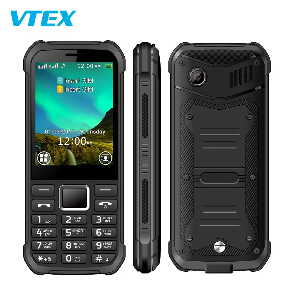 Кнопочный телефон 2G, защищенный, 2.8 дюйма, 2500 мАч